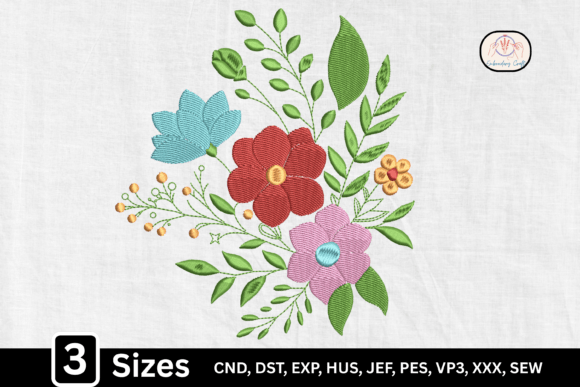 A Designer’s Take on the Colorful Floral Bouquet Embroidery Design