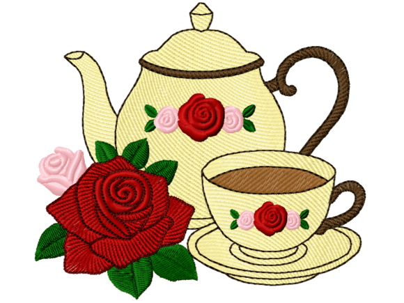 A Floral Teapot Embroidery Design for Seasonal Success