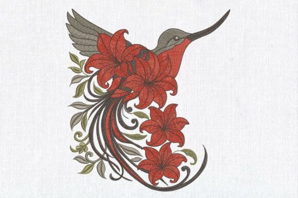 A Professional’s Review of the Floral Red Lily Hummingbird Embroidery Design