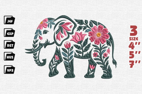 A Review of the Ornate Floral Elephant Embroidery Design
