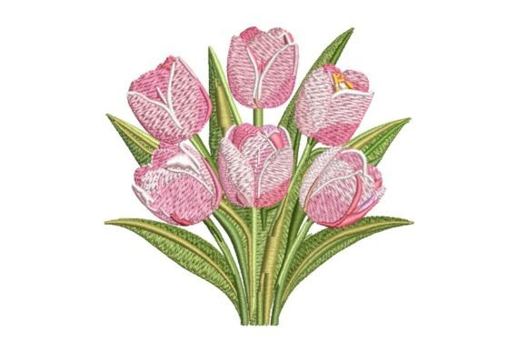 A Seller's Review of the Pink Tulip Bouquet Embroidery Design