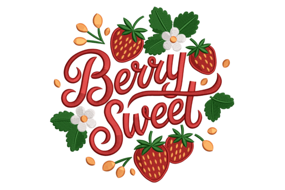 Berry Sweet Strawberry Script Embroidery Review