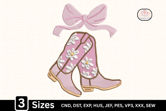 Coquette Bow Cowgirl Boots Embroidery Design Review