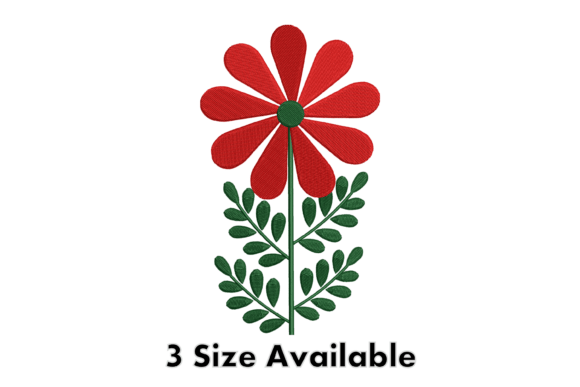 Evaluating the Red Daisy Flower Embroidery Design for Your Shop